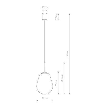 Nowodvorski Lampa wisząca szklana PEAR S 8673