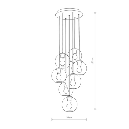 Nowodvorski Lampa wisząca szklane kule VETRO 