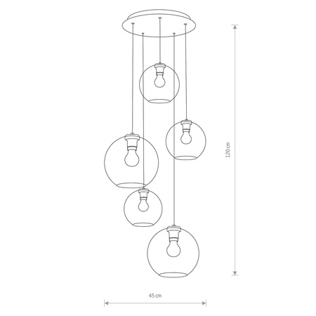 Nowodvorski Lampa wisząca szklane kule dymione VETRO 7642