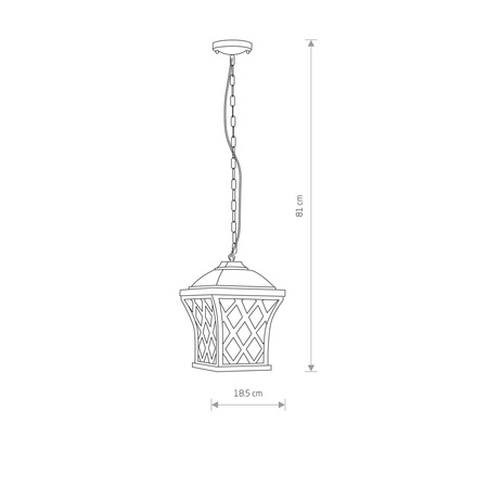 Nowodvorski Lampa wisząca zewnętrzna czarna TAY 5293