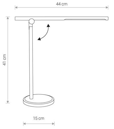 Nowodvorski Lampka biurkowa czarna srebrna SMART LED 8358