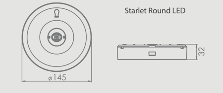 Oprawa awaryjna natynkowa Starlet Round LED SC 150 A 3H AT IP20 [BLK] / 90717