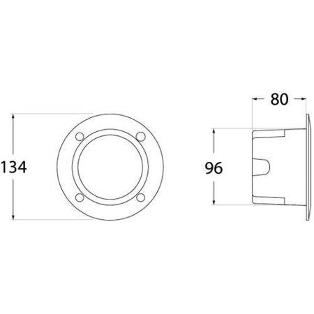 Oprawa elewacyjna ścienna LETI 100 ROUND wpuszczana szara Y LED GX53 3W 3000K