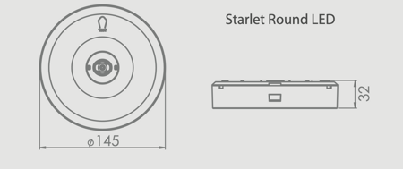 Oprawa sieciowo-awaryjna natynkowa Starlet Round LED SO 250 CB IP20 [BLK] / współpraca z centralną baterią / 90760