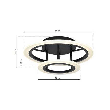 Panel led natynkowy 60x30cm czarna 36w 3000K