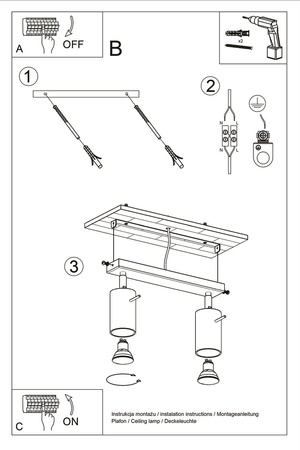 Plafon RING 2 szary