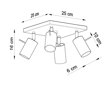 Plafon RING 4 chrom