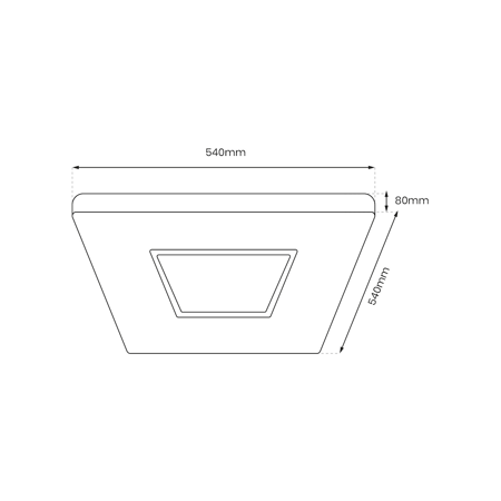 Plafon natynkowy ściemniany LED SPARKY 65W kwadratowy na pilota