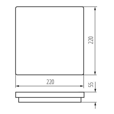 Plafoniera kwadrat Led 18W 4000K IP54 biała