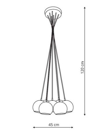 Punto 7 lampa wisząca grafit LP-22872/7P