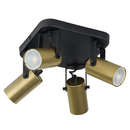 REDO BLACK/GOLD LAMPA SUFITOWA 4 PŁ GU10