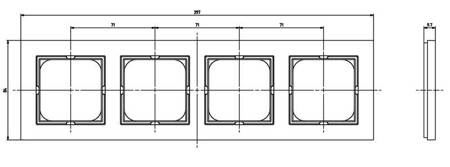 Ramka poczwórna do łączników IP-44 Sonata Ospel Biały