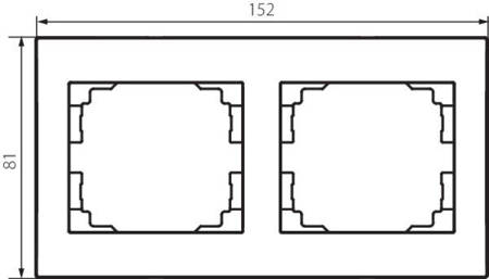 Ramka podwójna pozioma LOGI grafitowa