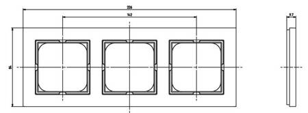Ramka potrójna do łączników IP-44 Sonata Ospel Czarny Metalik