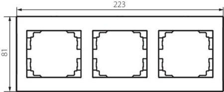 Ramka potrójna pozioma LOGI grafitowa