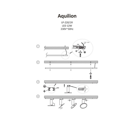 SET Aquilion 1F 3xLED biały LP-220/1R WH SET