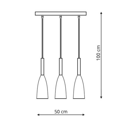 Solin 3 lampa wiszaca linia szara LP-181/3L GR