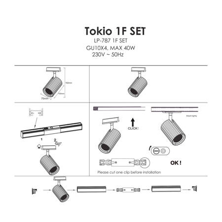 Szynoprzewód Tokio SET 1F 4xGU10 biały