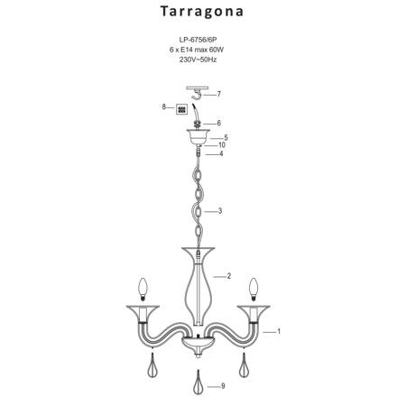 Tarragona 6 lampa wisząca LP-6756/6P