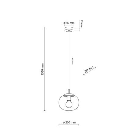 VIBE GRAPHITE LAMPA WISZACA  1 200