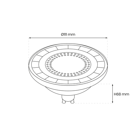 Żarówka LED AR111 12W GU10 3000K biała