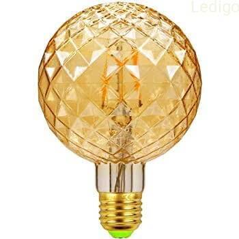 Żarówka LED E27 G95 5,5W kryształowa crystal AMBER