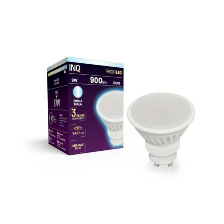 Żarówka LED GU10 9W zimna 6000K ceramika 