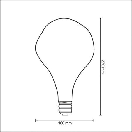 Żarówka dekoracyjna LED E27 4W dymiona 2200K duża 16cm