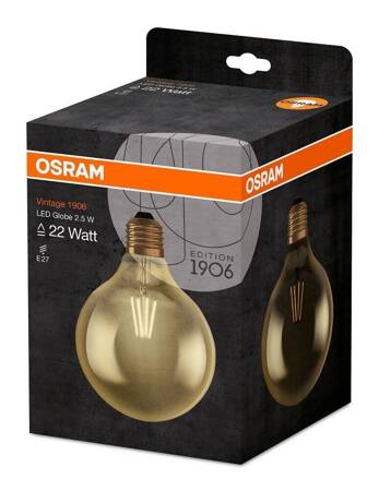 Żarówka led E27 2,5W 220lm 2400K vintage globe125 22 Osram