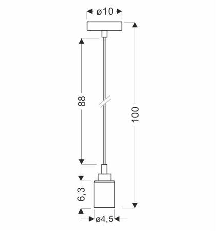 Zawiesie metalowe chrom/czarne lampa wisząca E27 31-05472