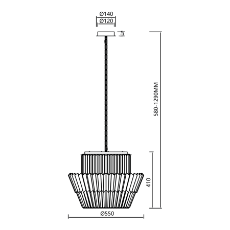 Żyrandol Lampa wisząca DONNA CHROME 12xE14