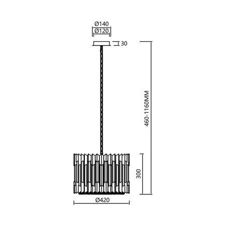 Żyrandol Lampa wisząca RITZ GOLD 7xE14