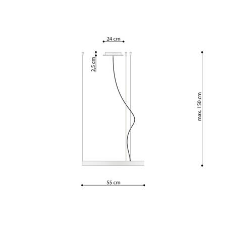 Żyrandol RIO 55 czarny LED 4000K