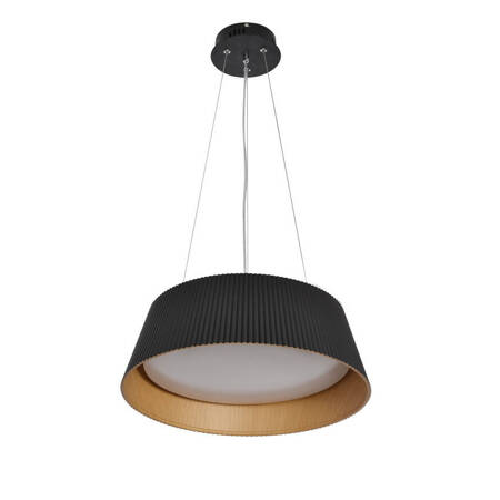 umbria lampa wisząca czarno drewniana led klosz biały 31-24183