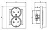 Gniazdo podwójne z uziemieniem schuko z przesłonami torów prądowych, kompletne z ramką Ospel Sonata Biała
