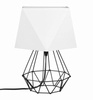 Lampka nocna Diament LOFT  BLACK  abażur biały