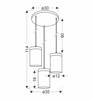 Wels lampa wisząca na plafonie 3X40 czarny+drewniany klosz dymiony 33-22011